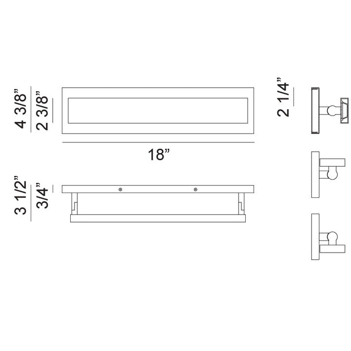 LED Steel Frame with Acrylic Diffuser Adjustable Vanity Light