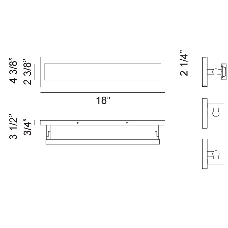 LED Steel Frame with Acrylic Diffuser Adjustable Vanity Light