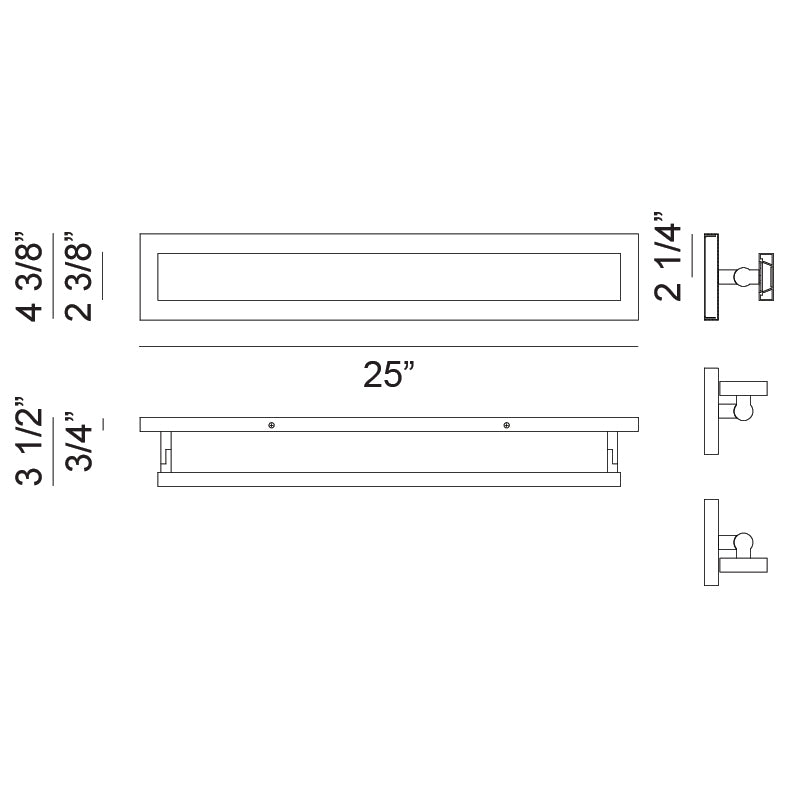 LED Steel Frame with Acrylic Diffuser Adjustable Vanity Light