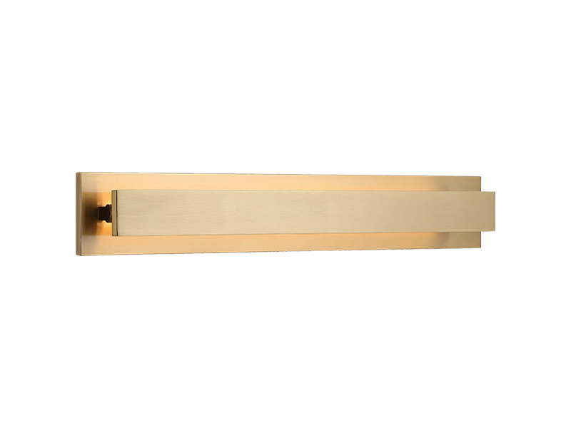 Baretta - LED Steel Frame with Acrylic Diffuser Adjustable Vanity Light in Aged Gold Brass by Matteo Lighting