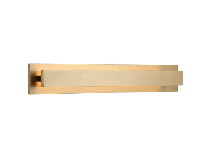 Baretta - LED Steel Frame with Acrylic Diffuser Adjustable Vanity Light in Aged Gold Brass by Matteo Lighting