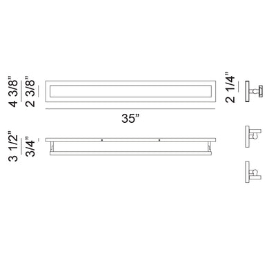 LED Steel Frame with Acrylic Diffuser Adjustable Vanity Light