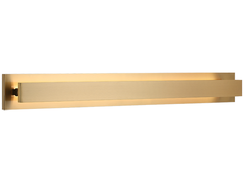 Baretta - LED Steel Frame with Acrylic Diffuser Adjustable Vanity Light in Aged Gold Brass by Matteo Lighting