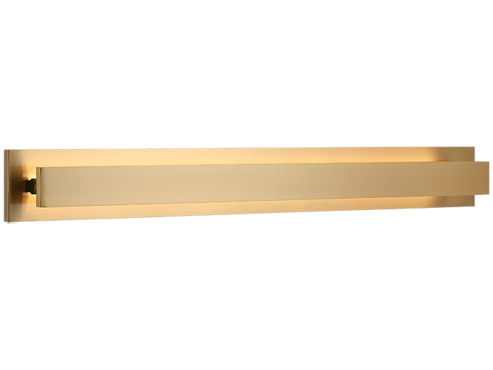 Baretta - LED Steel Frame with Acrylic Diffuser Adjustable Vanity Light in Aged Gold Brass by Matteo Lighting