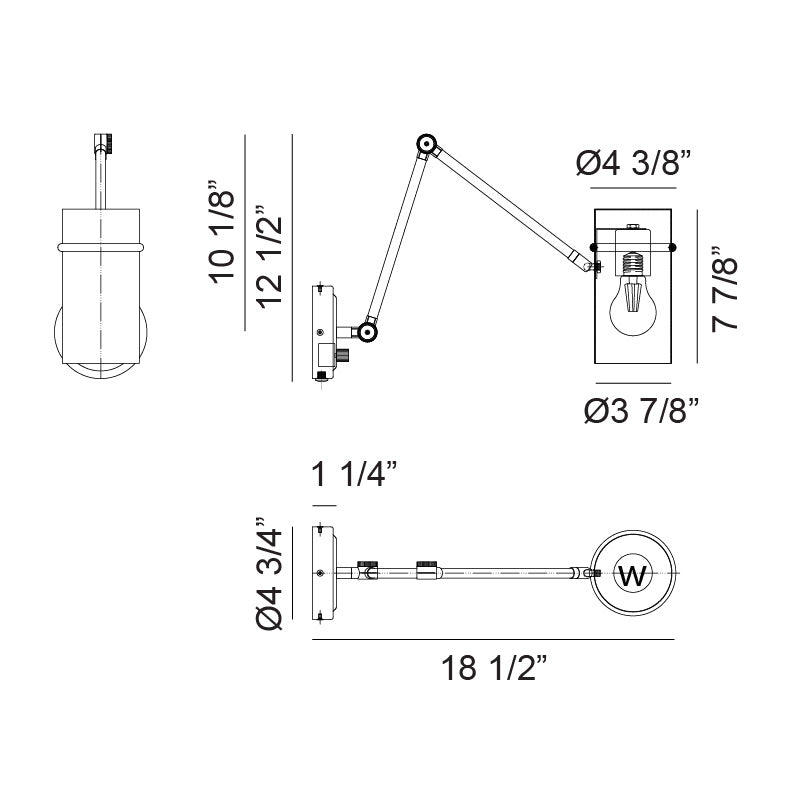 Cilindro - 1 Light Wall Sconce
