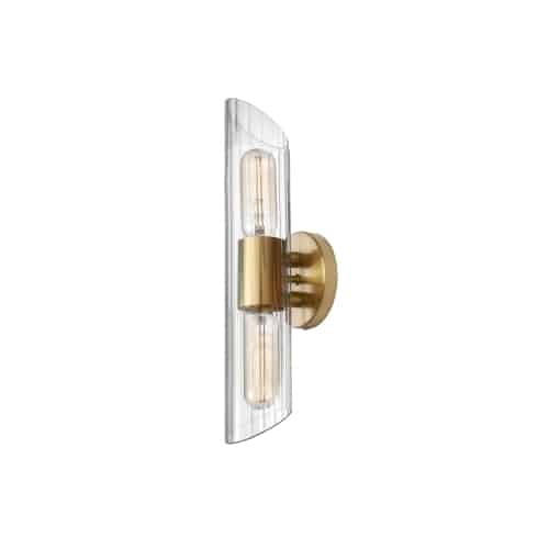 Samantha 2 Light Vanity in Aged Brass by Dainolite