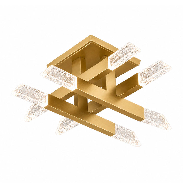 Valenza Water Glass Semi-Flush in Aged Brass by Zeev
