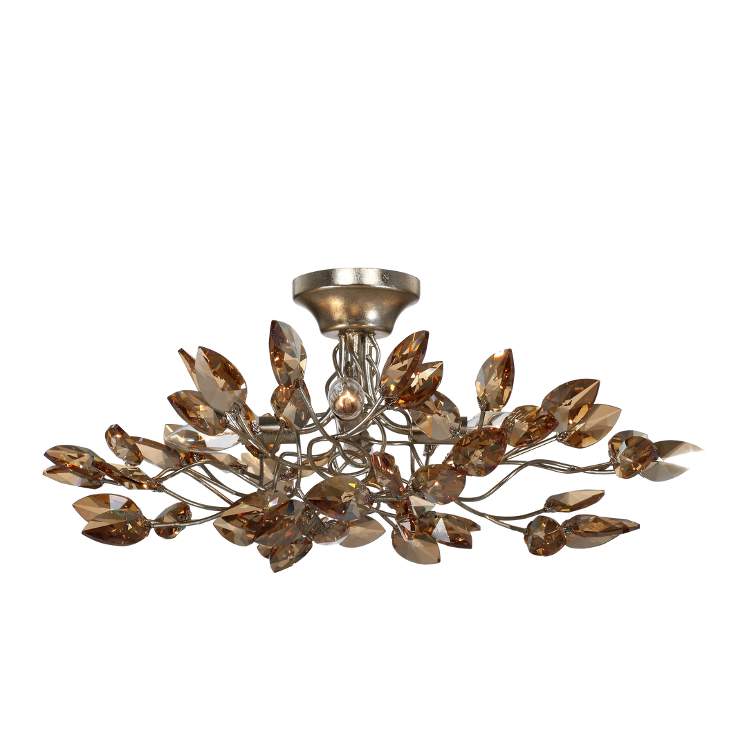 Misthaven Organic Crystal Semi-Flush in Silver Leaf w/Gold by Zeev