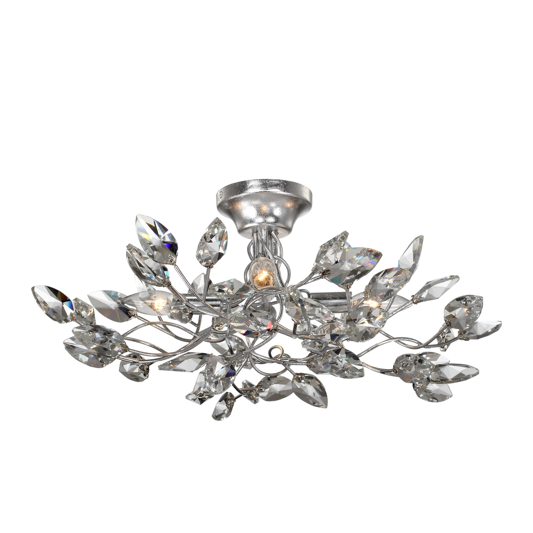 Misthaven Organic Crystal Semi-Flush in Silver Leaf by Zeev