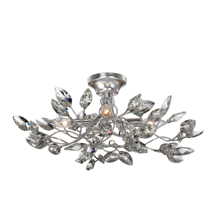 Misthaven Organic Crystal Semi-Flush in Silver Leaf by Zeev