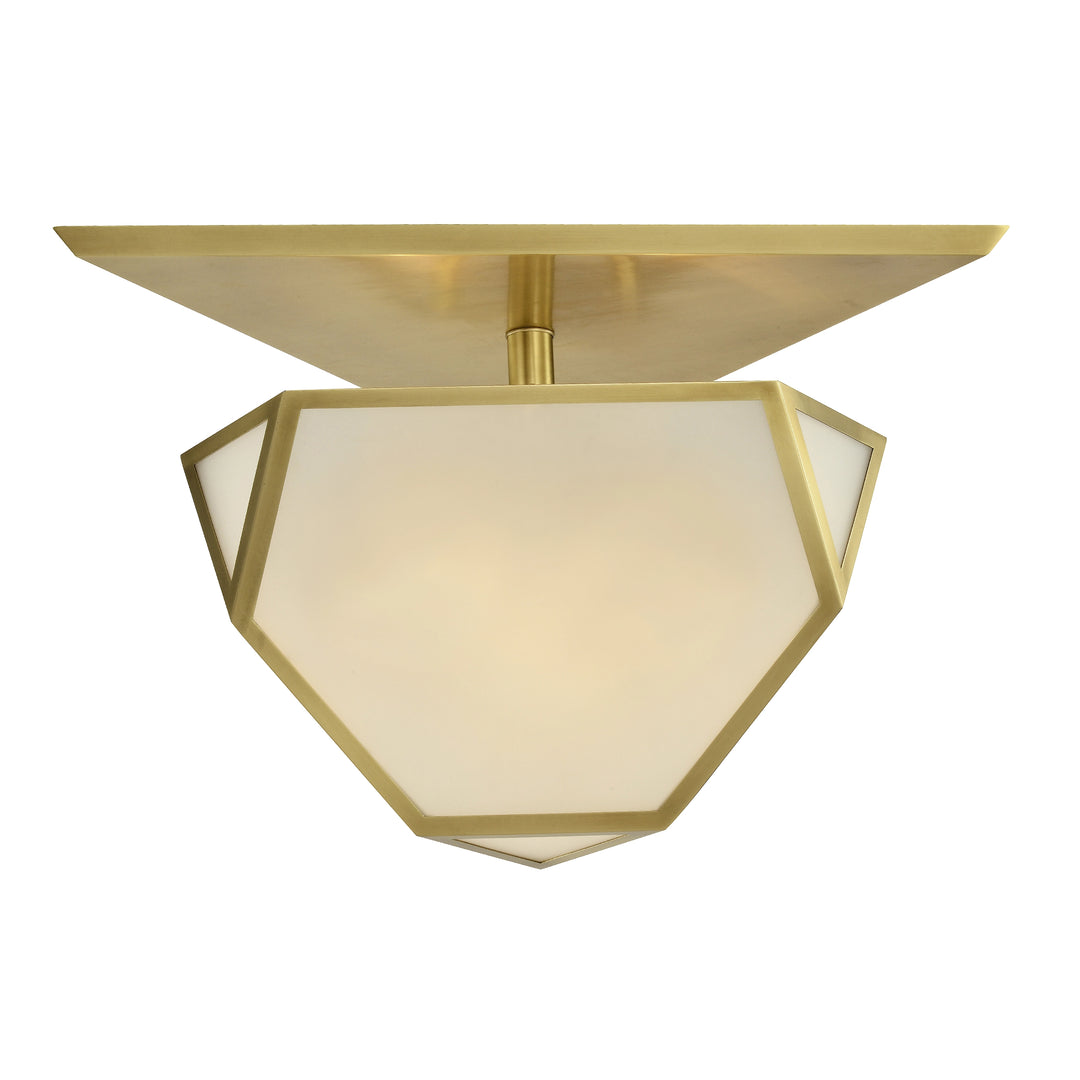 Moonbow Architectural Semi-Flush in Aged Brass by Zeev