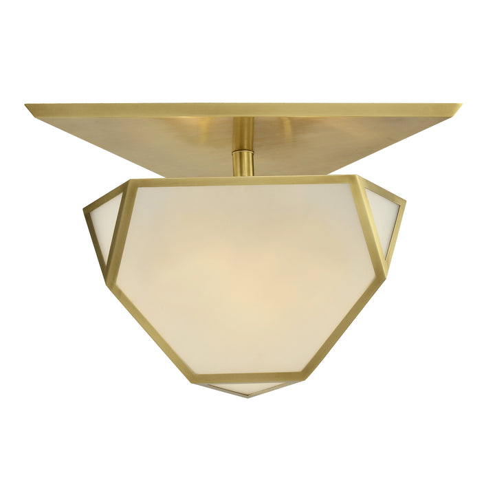 Moonbow Architectural Semi-Flush in Aged Brass by Zeev