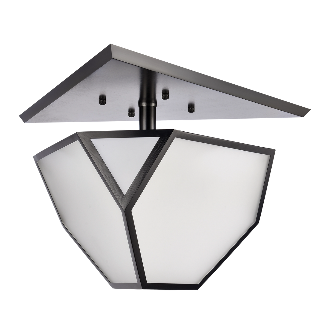 Moonbow Architectural Semi-Flush in Satin Brushed Black by Zeev