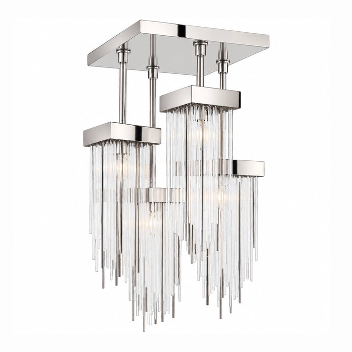Waterfall Cityscape Semi-Flush in Polished Nickel by Zeev