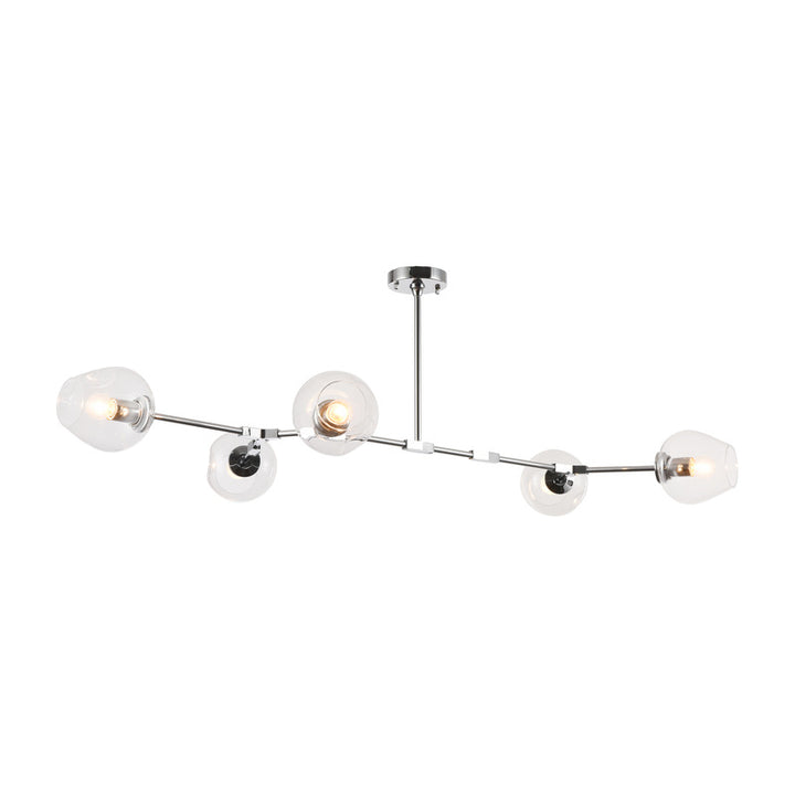 Frame Ceiling Fixture with Indented Color Glass Shades in Chrome by Bethel