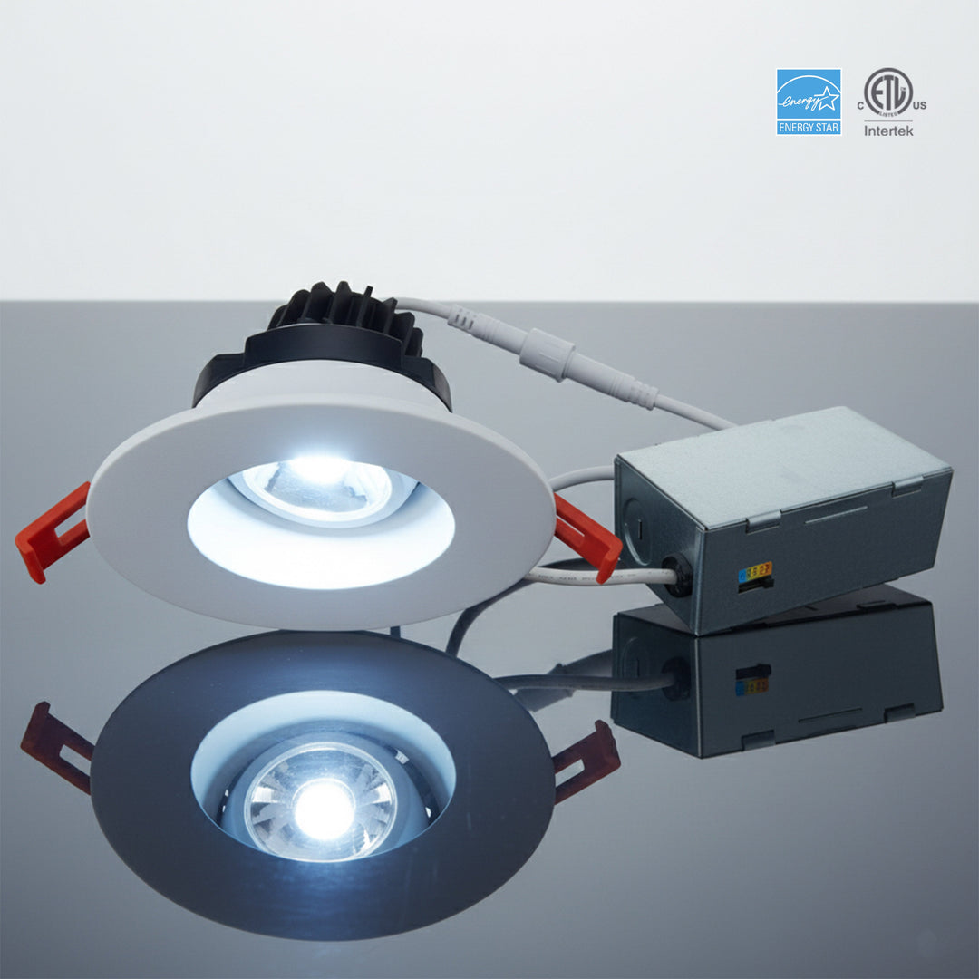 3" Deep Regressed Gimbal LED Recessed Light 5CCT - SLIM-RG3