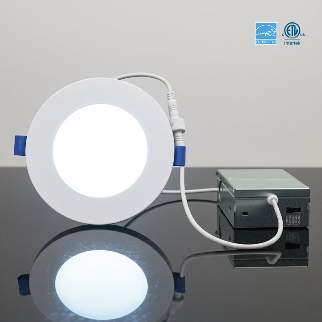 Slim Disc LED Recessed Light 5CCT - SLIM3 / SLIM4 / SLIM6, 4", by Ortech