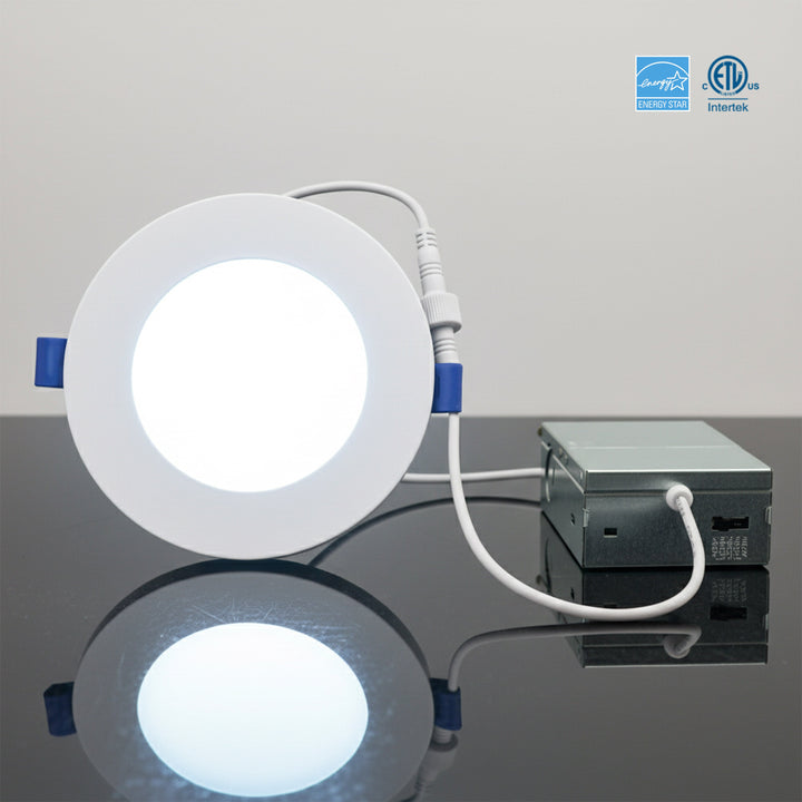 Slim Disc LED Recessed Light 5CCT - SLIM3 / SLIM4 / SLIM6, 4", by Ortech