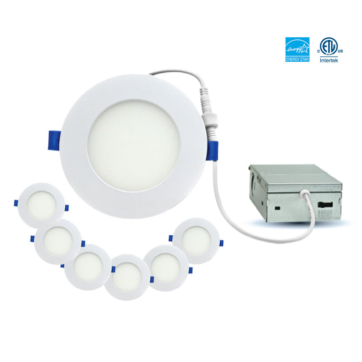 4" Slim LED Recessed Light 5CCT Contractor Pack (6 pcs) - SLIM4CONT