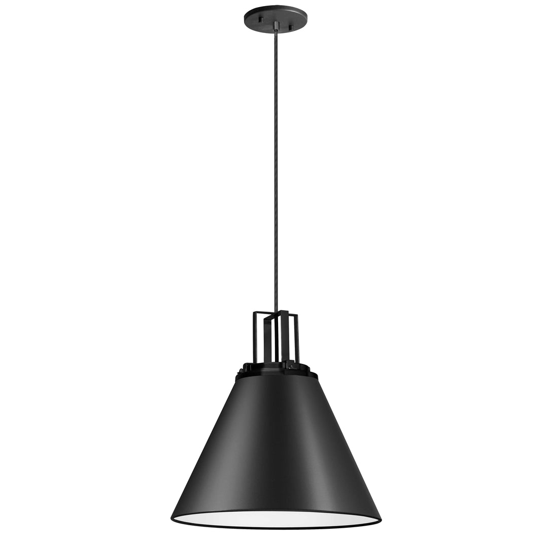 Sonus 1 Light Incandescent Pendant in Black by Dainolite