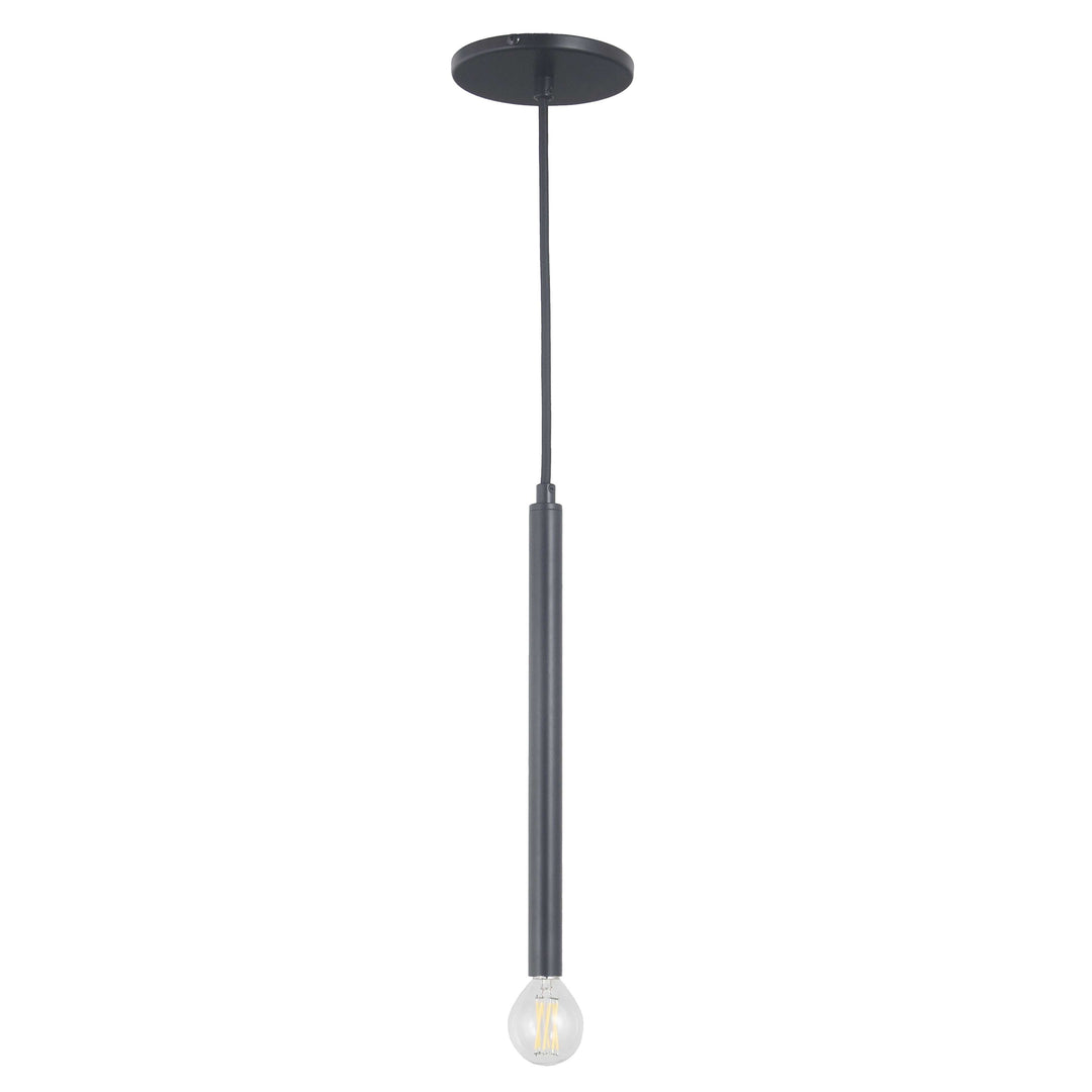 Sanya 1 Light Pendant in Matte Black by Dainolite