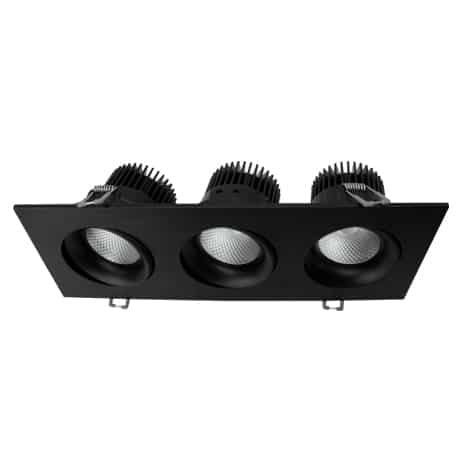 LED 3.5" 3 HEADS Regressed Gimbal 5Way CCT Adjustable - Square