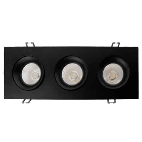 LED 3.5" 3 HEADS Regressed Gimbal 5Way CCT Adjustable - Square in Black by Votatec