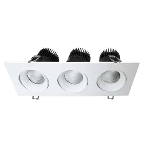 LED 3.5" 3 HEADS Regressed Gimbal 5Way CCT Adjustable - Square
