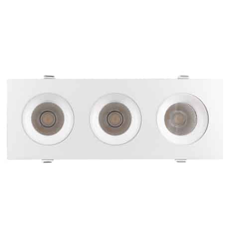 LED 3.5" 3 HEADS Regressed Gimbal 5Way CCT Adjustable - Square in White by Votatec