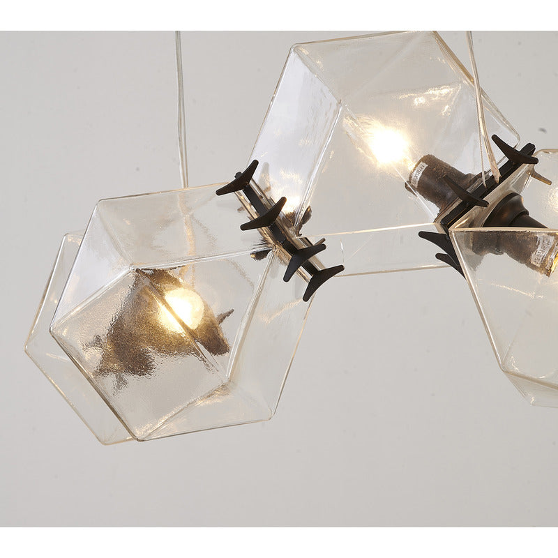 Block Framed Chandelier with Reflective Interior by Bethel - view 9