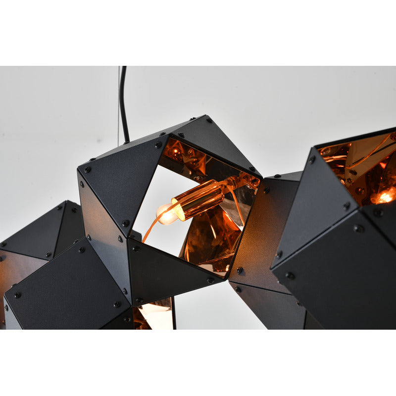 Block Framed Chandelier with Reflective Interior by Bethel - view 2