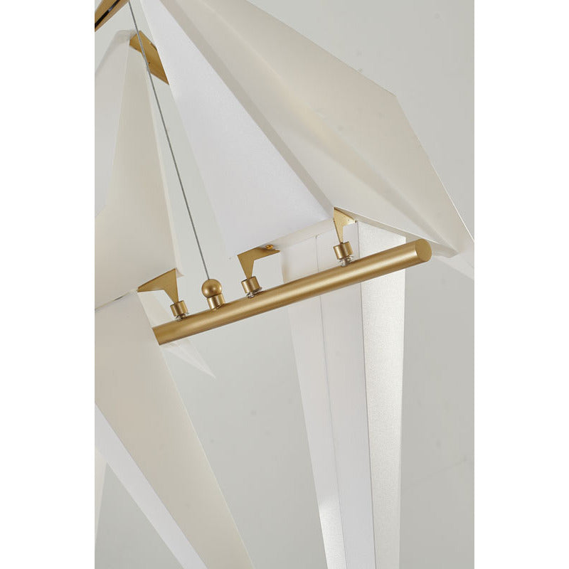LED Light of White Birds Sitting on a Gold Framed Arm Bird by Bethel - view 3