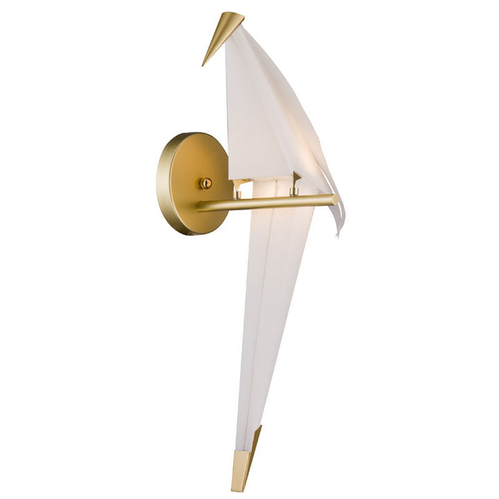 Gold Carbon Steel Frame with White Plastic Bird LED Wall Sconce Bird by Bethel