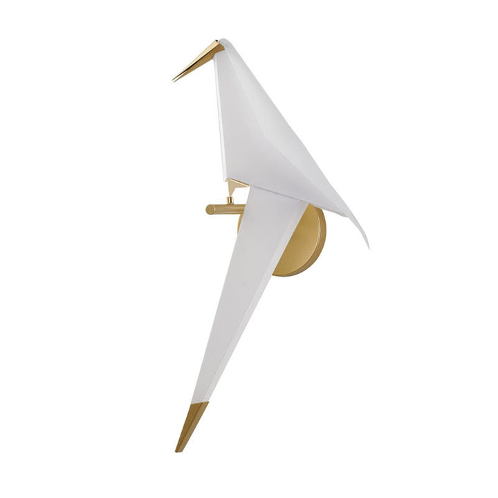 Gold Carbon Steel Frame with White Plastic Bird LED Wall Sconce Bird by Bethel - view 2