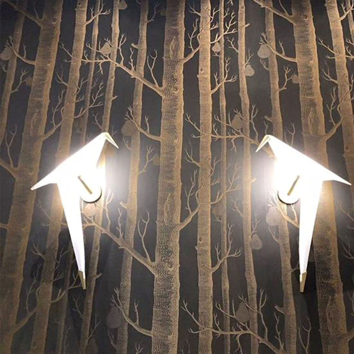 Gold Carbon Steel Frame with White Plastic Bird LED Wall Sconce Bird by Bethel - view 4