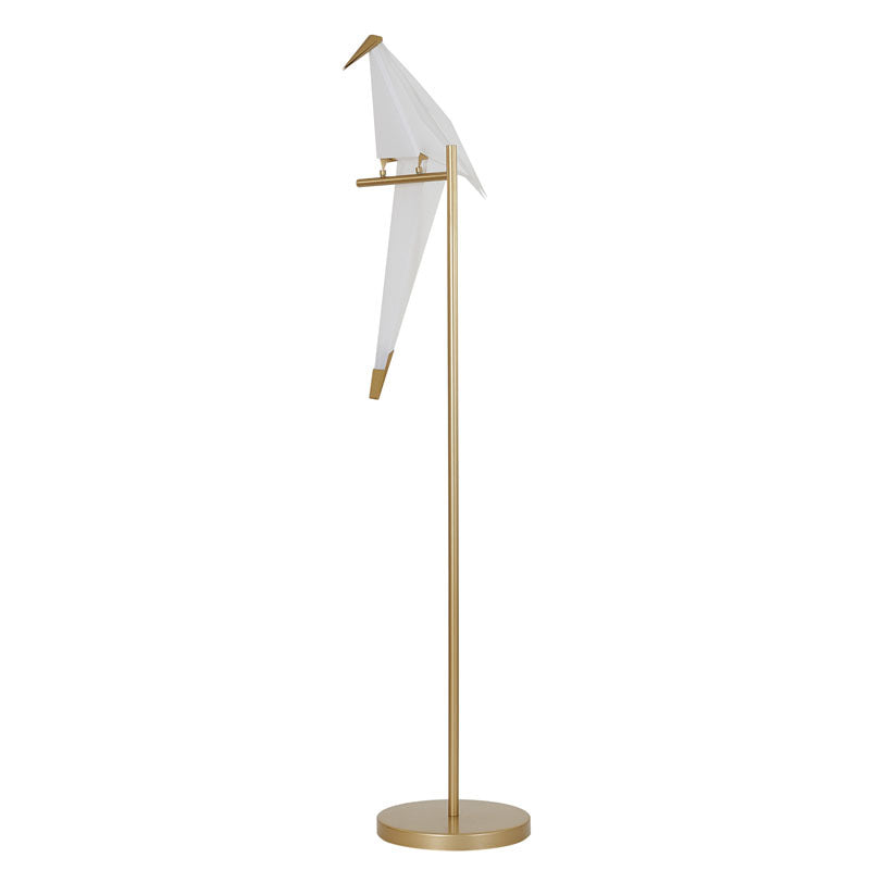 LED Bird Floor Lamp with Gold Carbon Steel Hardware and Plastic Frame by Bethel - view 2