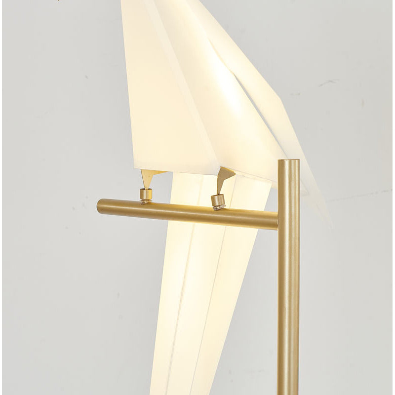 LED Bird Floor Lamp with Gold Carbon Steel Hardware and Plastic Frame by Bethel - view 3