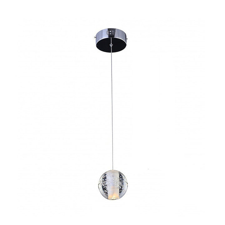 Clear Bubble Crystal Pendant Light with Hardware in Chrome by Bethel