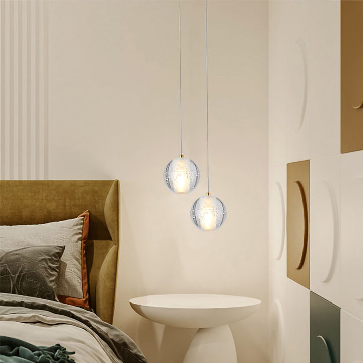 Clear Bubble Crystal Pendant Light with Hardware by Bethel - view 8