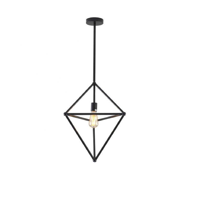 Black Triangular Cage Pendant Light by Bethel