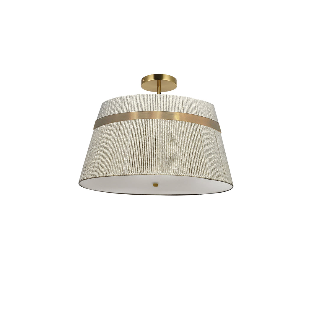 Sylvie 3 Light Semi-Flush Mount in Aged Brass by Dainolite