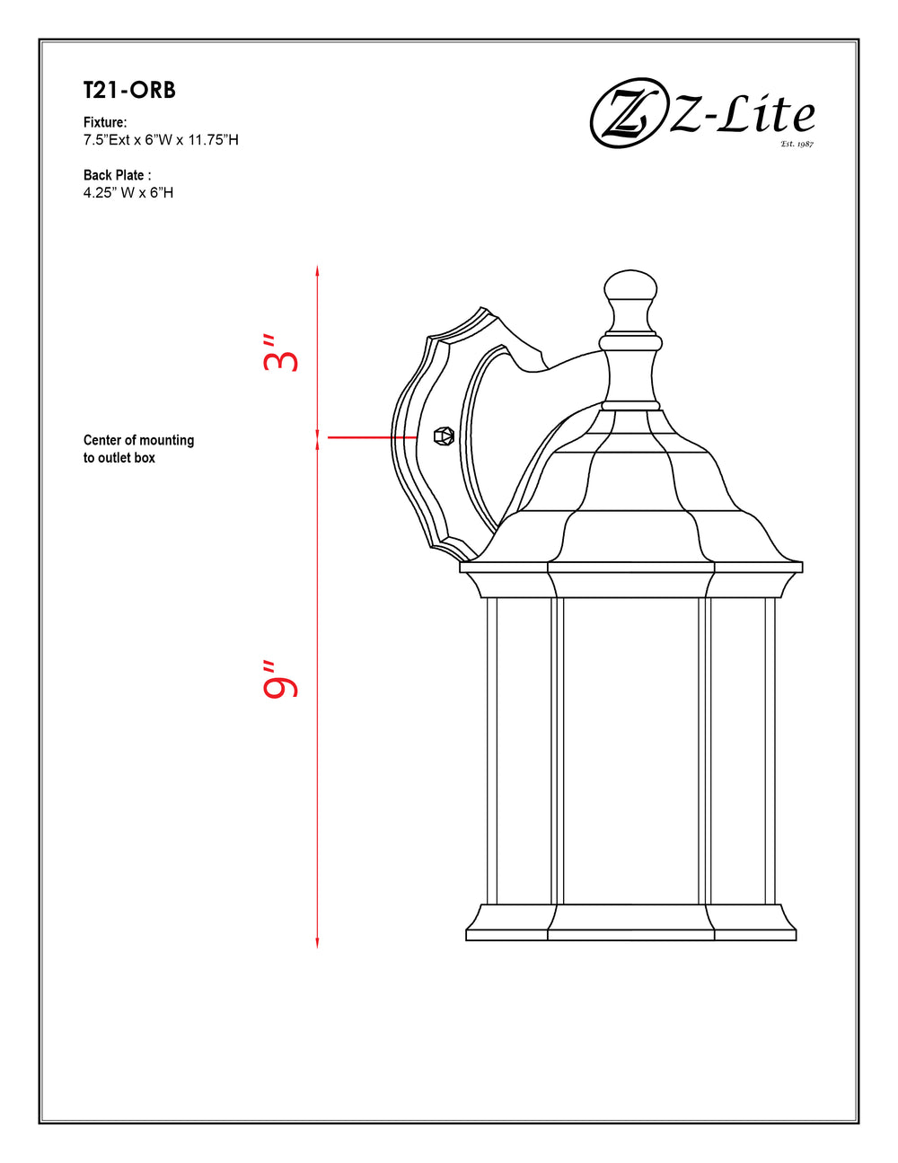 Waterdown - 1 Light Outdoor Wall Light (T21)