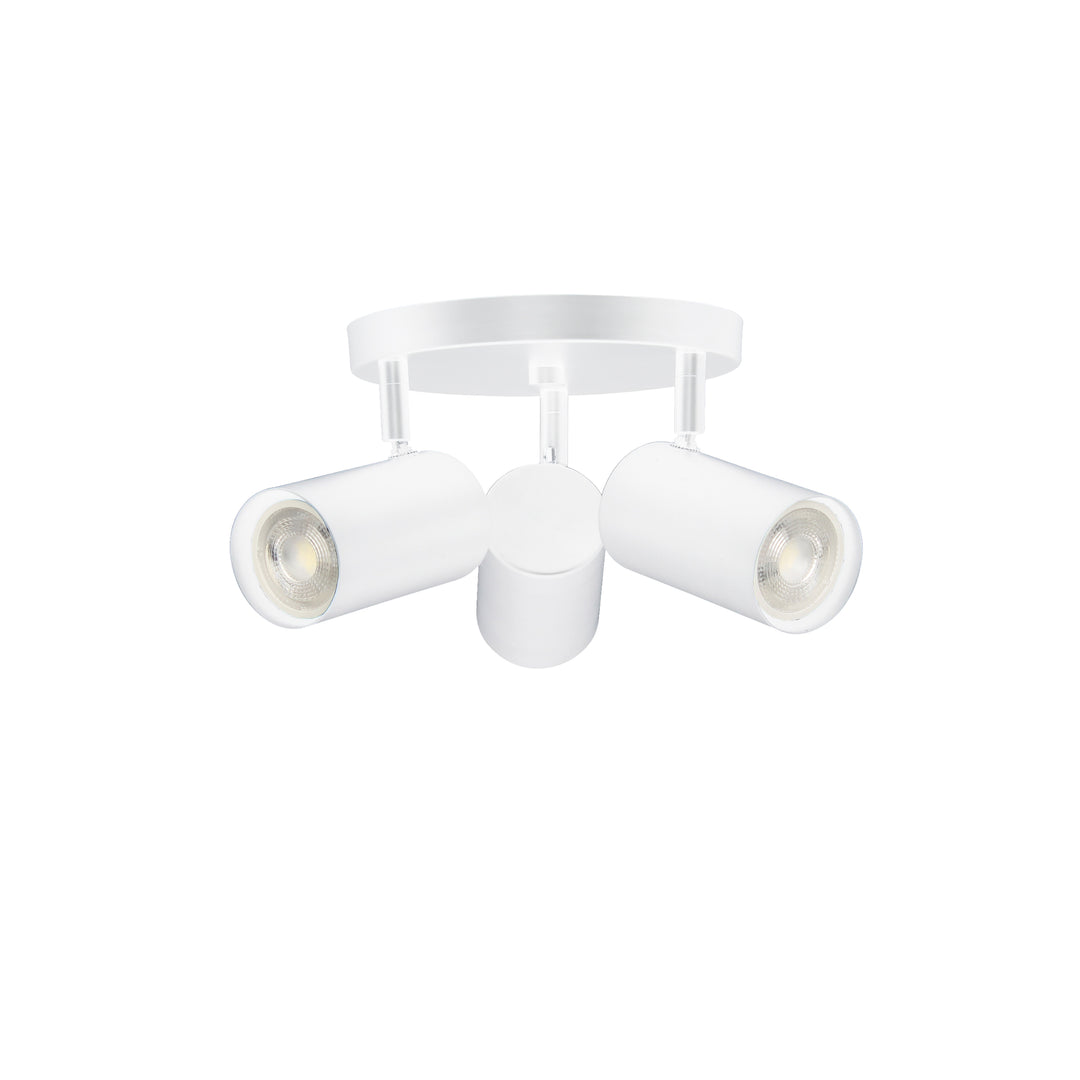 Taylor 3 Light Spot Light in Matte White by Dainolite