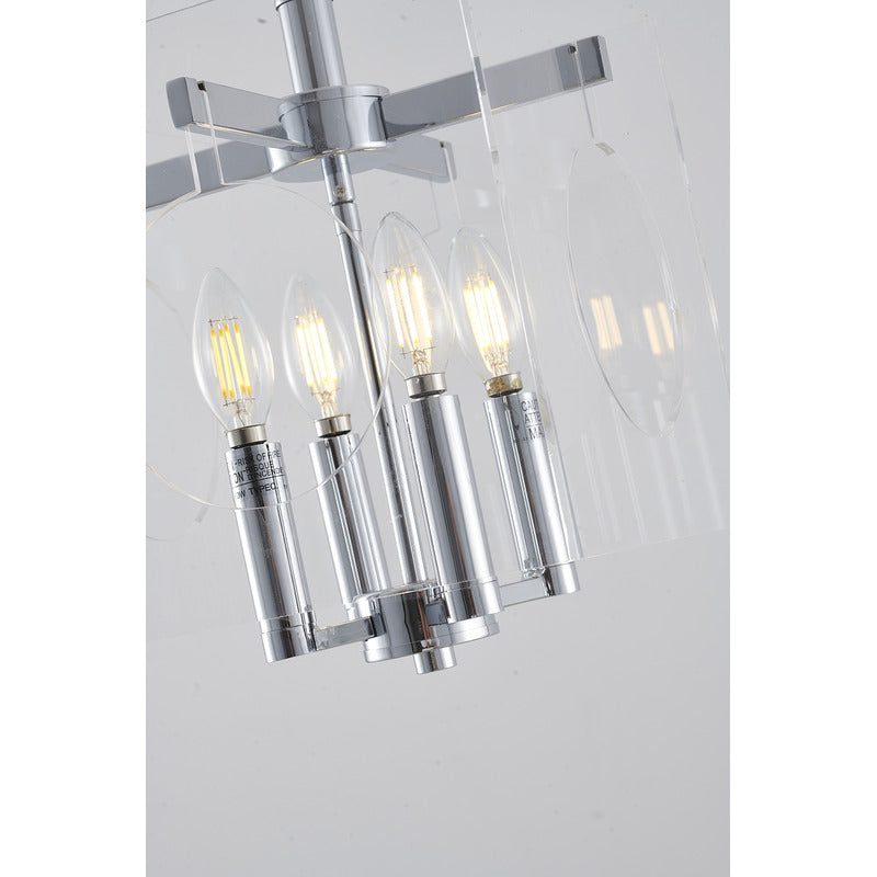 Clear Acrylic Frame Pendant Light with Cut Out Hole &amp; Hardware