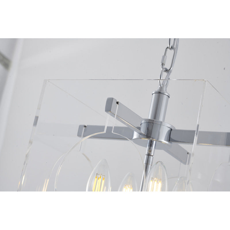 Clear Acrylic Frame Pendant Light with Cut Out Hole &amp; Hardware