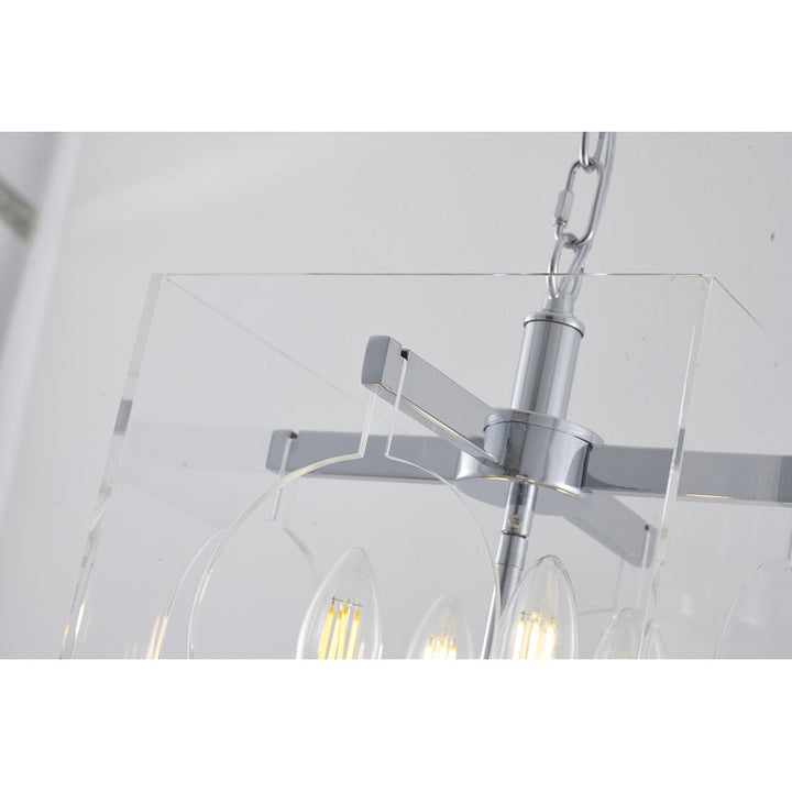 Clear Acrylic Frame Pendant Light with Cut Out Hole &amp; Hardware