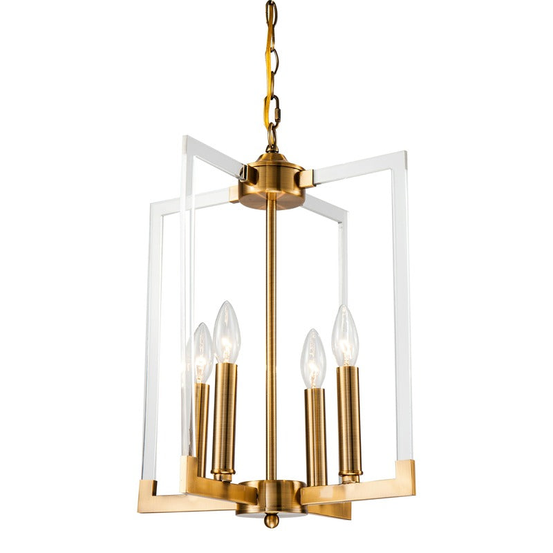 Bronzed Metal Frame Ceiling Fixture with Clear Acrylic Arms in Bronze by Bethel