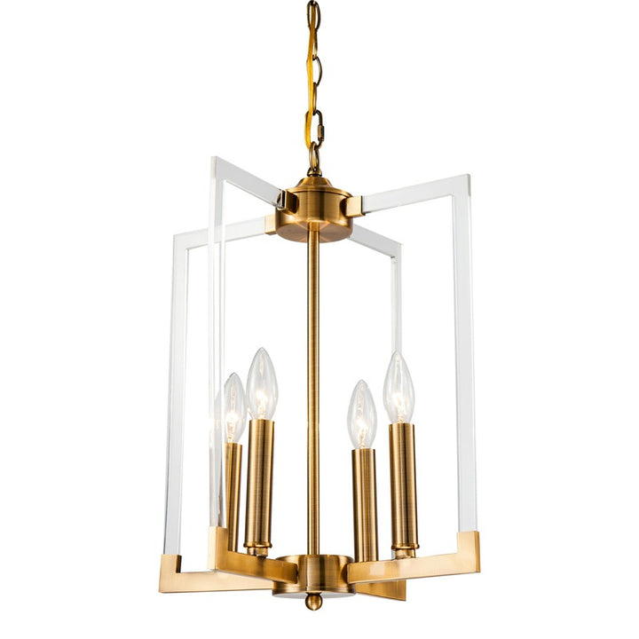 Bronzed Metal Frame Ceiling Fixture with Clear Acrylic Arms in Bronze by Bethel