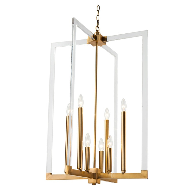 Metal Frame Ceiling Fixture with Clear Acrylic Arms in Bronze by Bethel