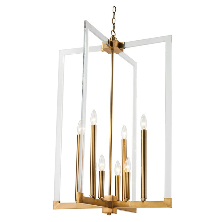 Metal Frame Ceiling Fixture with Clear Acrylic Arms in Bronze by Bethel